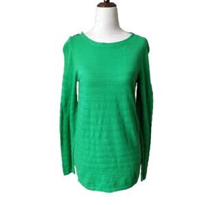 Banana Republic Lightweight Cotton Sweater XS Kelly Green